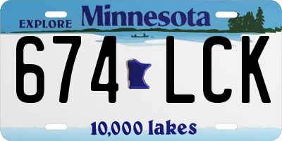 MN license plate 674LCK