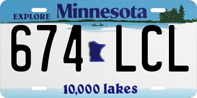 MN license plate 674LCL