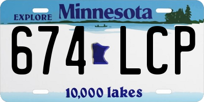 MN license plate 674LCP
