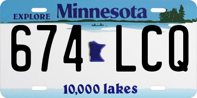 MN license plate 674LCQ