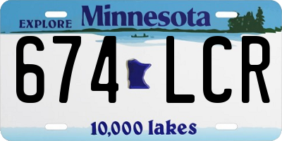 MN license plate 674LCR
