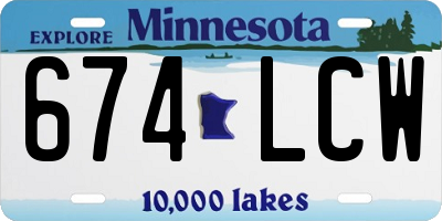 MN license plate 674LCW
