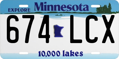 MN license plate 674LCX