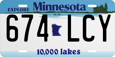 MN license plate 674LCY