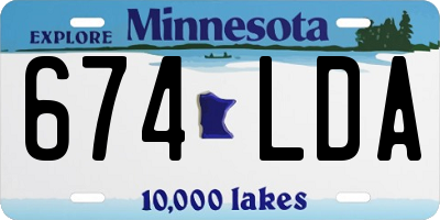 MN license plate 674LDA