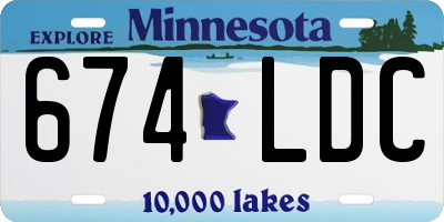 MN license plate 674LDC