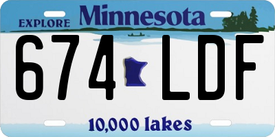 MN license plate 674LDF