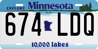 MN license plate 674LDQ