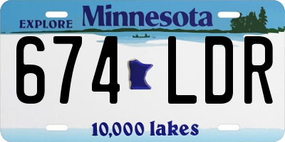 MN license plate 674LDR