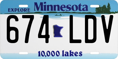 MN license plate 674LDV