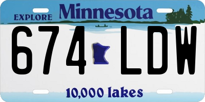 MN license plate 674LDW