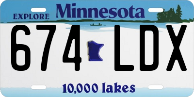 MN license plate 674LDX