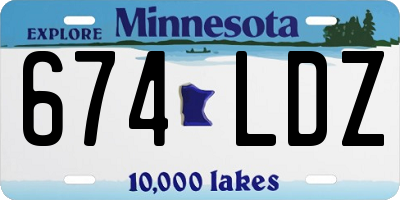 MN license plate 674LDZ