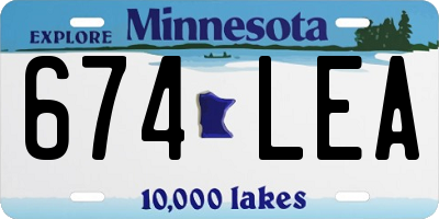 MN license plate 674LEA