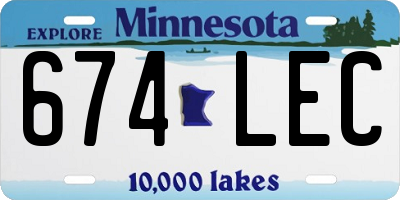 MN license plate 674LEC