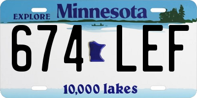 MN license plate 674LEF