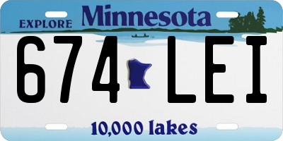 MN license plate 674LEI