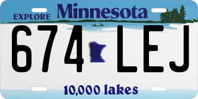 MN license plate 674LEJ