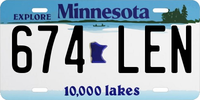 MN license plate 674LEN