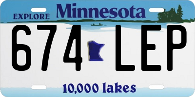 MN license plate 674LEP
