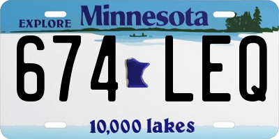 MN license plate 674LEQ