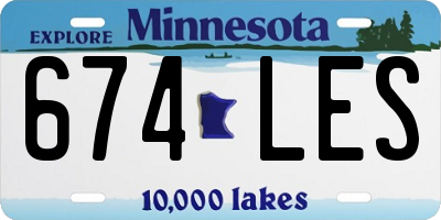 MN license plate 674LES
