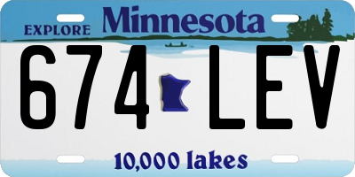 MN license plate 674LEV