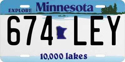 MN license plate 674LEY