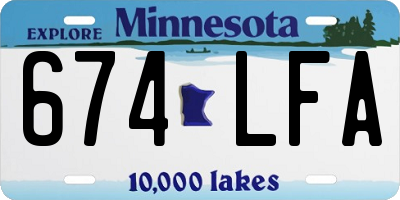 MN license plate 674LFA