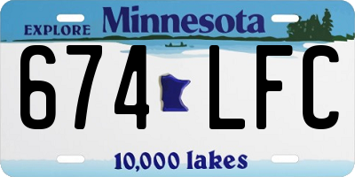 MN license plate 674LFC