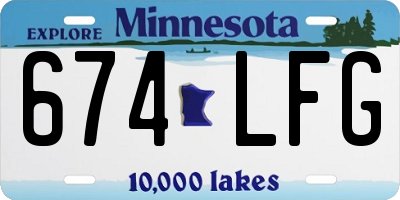 MN license plate 674LFG