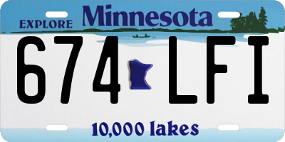 MN license plate 674LFI