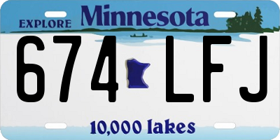 MN license plate 674LFJ