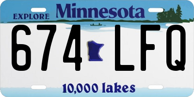 MN license plate 674LFQ