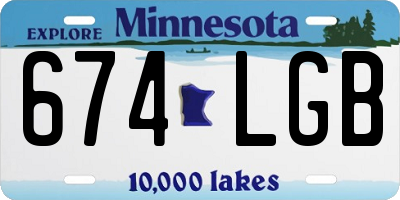 MN license plate 674LGB