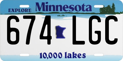 MN license plate 674LGC
