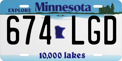 MN license plate 674LGD
