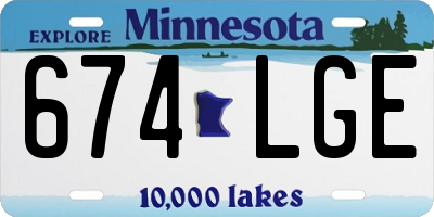 MN license plate 674LGE