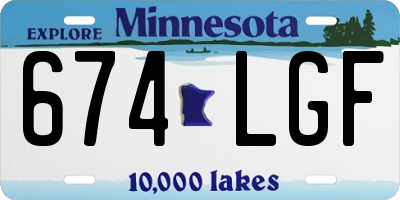 MN license plate 674LGF