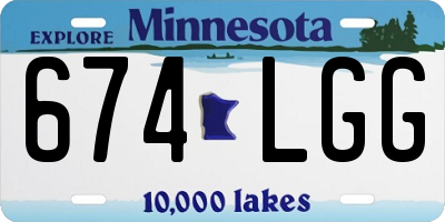 MN license plate 674LGG