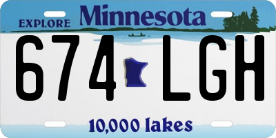 MN license plate 674LGH