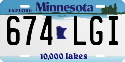 MN license plate 674LGI