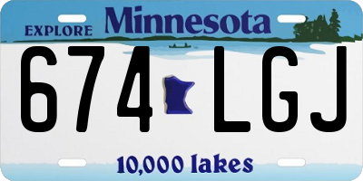 MN license plate 674LGJ