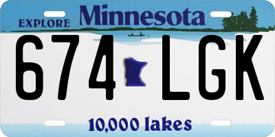 MN license plate 674LGK