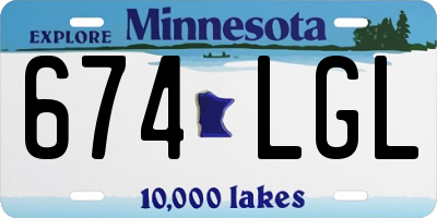 MN license plate 674LGL