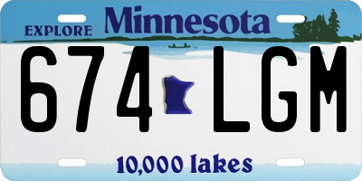 MN license plate 674LGM