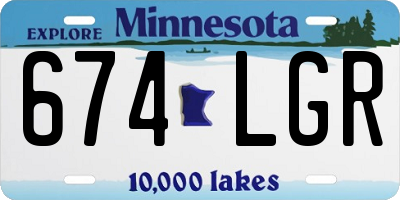 MN license plate 674LGR