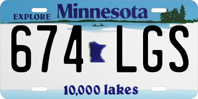MN license plate 674LGS