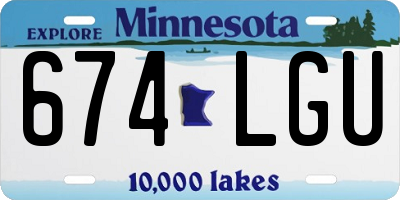 MN license plate 674LGU