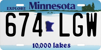 MN license plate 674LGW